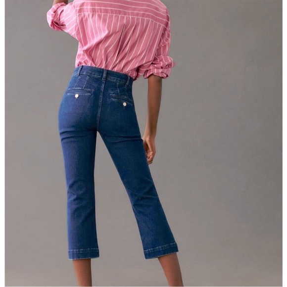 Anthropologie Maeve The Essential Slim High-Rise Straight Jeans Welt Pockets 26 - Picture 9 of 12
